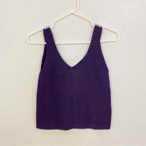 Frank and Oak | Cropped Purple Knit Tank
